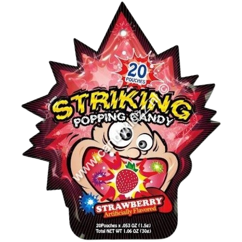 Black Popping Candy - Strawberry (30g)